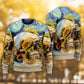 Skull And Sunflower Vintage Starry Night Art – Sweater - Ugly Christmas Sweater