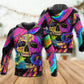 Skull And Moth Night Butterfly Neon Art – 3D Hoodie