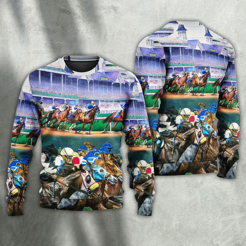 Horse Racing Lover We Love Amazing – Sweater - Ugly Christmas Sweater