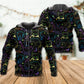 Neon Colorful Cat Playing Kitten Art – 3D Hoodie