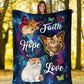 Cats Faith Hope Love Flannel Blanket For Cozy Bedroom And Sofa Decor