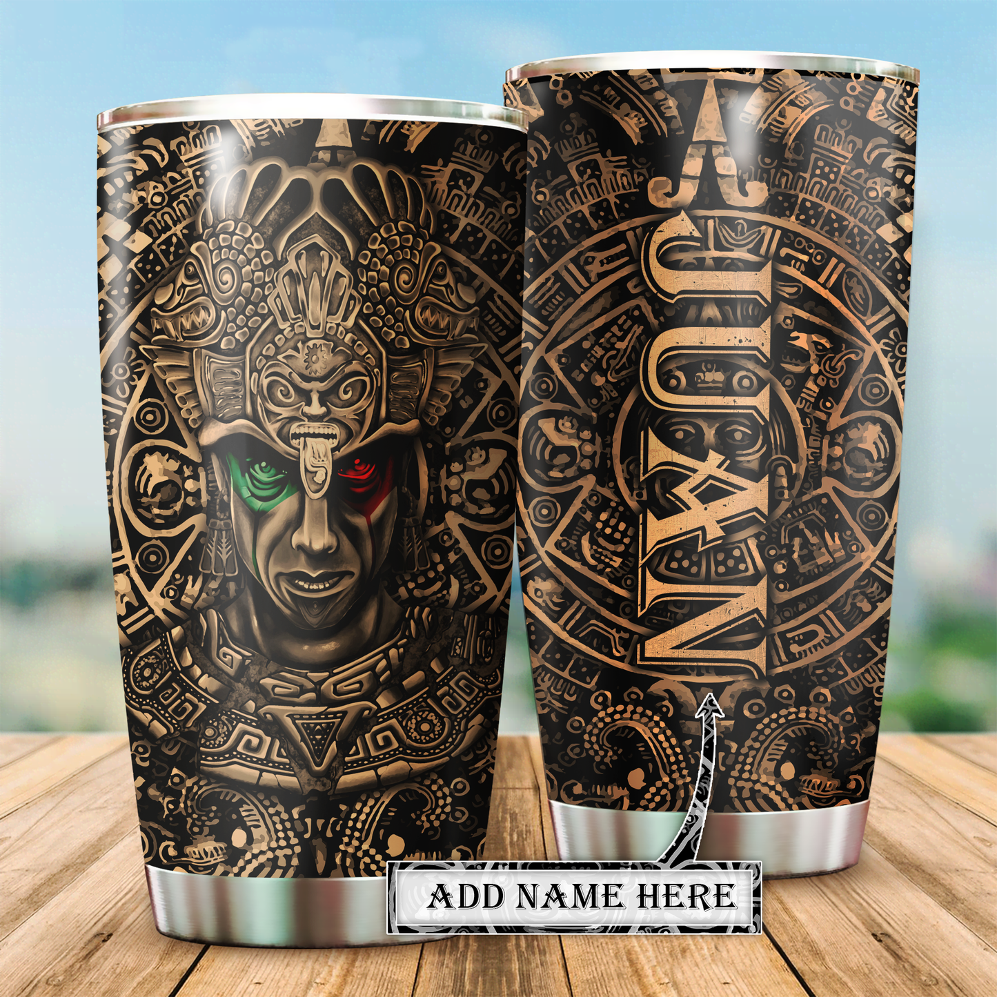 Aztec Mexico With Vintage Sign Personalized 20 Oz Tumbler