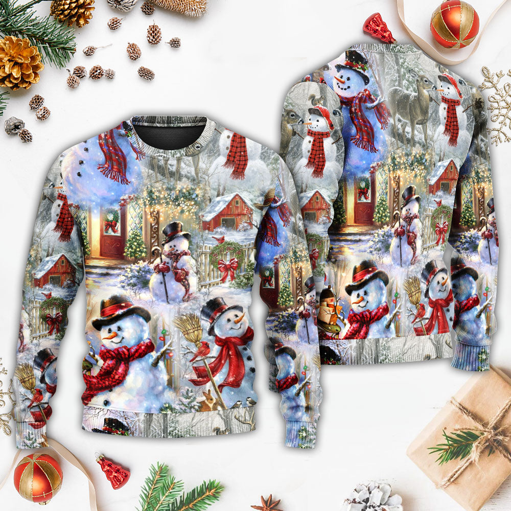 Christmas Snowman Merry Xmas Style – Sweater - Ugly Christmas Sweater