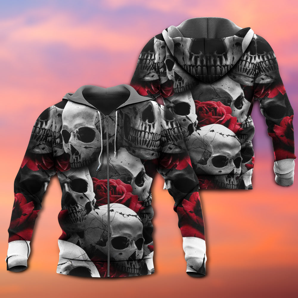 Skull Death Love Rose Art – 3D Hoodie