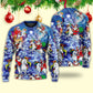 Christmas Santa Riding Unicorn Rainbow Night – Sweater - Ugly Christmas Sweater