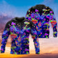 Neon Mushroom Galaxy Art - 3D Hoodie