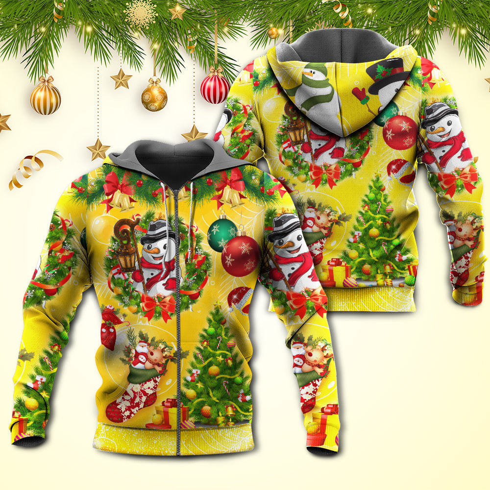 Funny Snowman Christmas Lights - 3D Hoodie