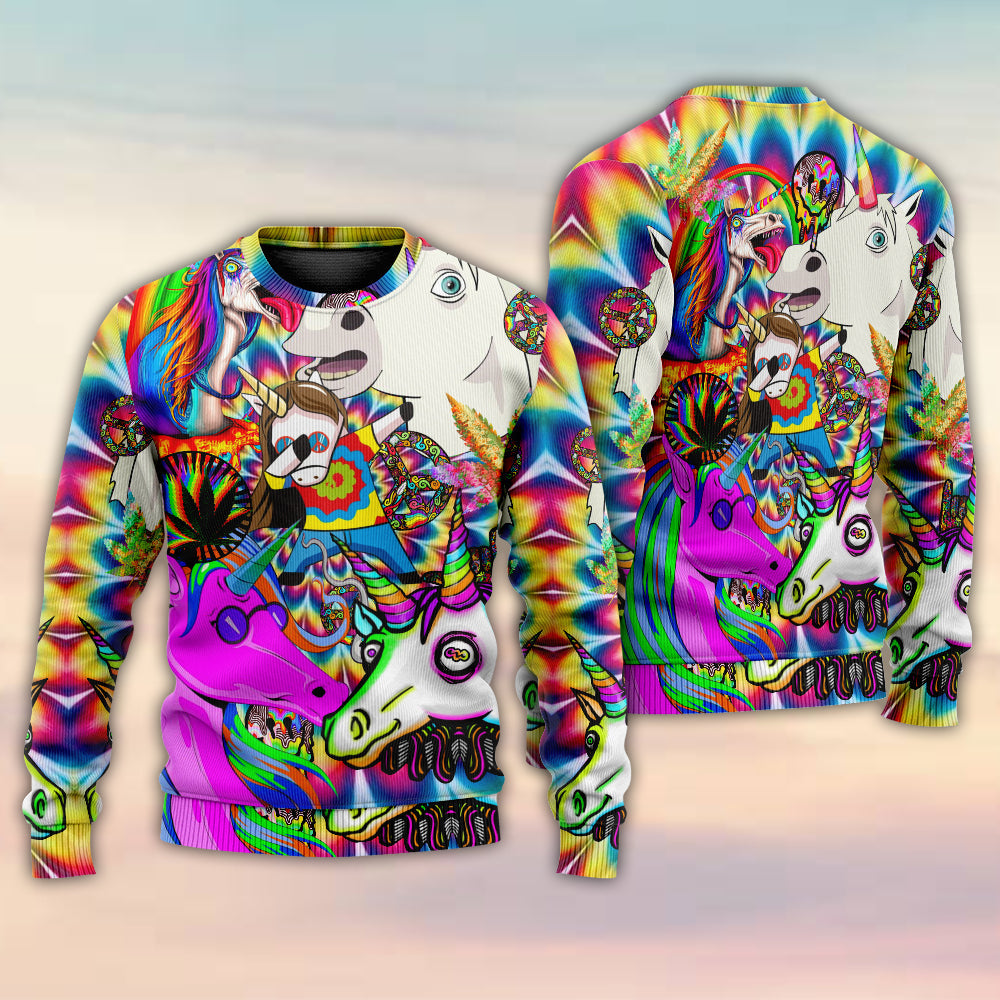 Hippie Unicorn Dream Wonderland Art – Sweater - Ugly Christmas Sweater