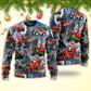 Christmas Santa Riding Red Truck Snow – Sweater - Ugly Christmas Sweater