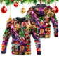 Christmas Funny Holiday Tree Gingerbread Neon Light Art – 3D Hoodie