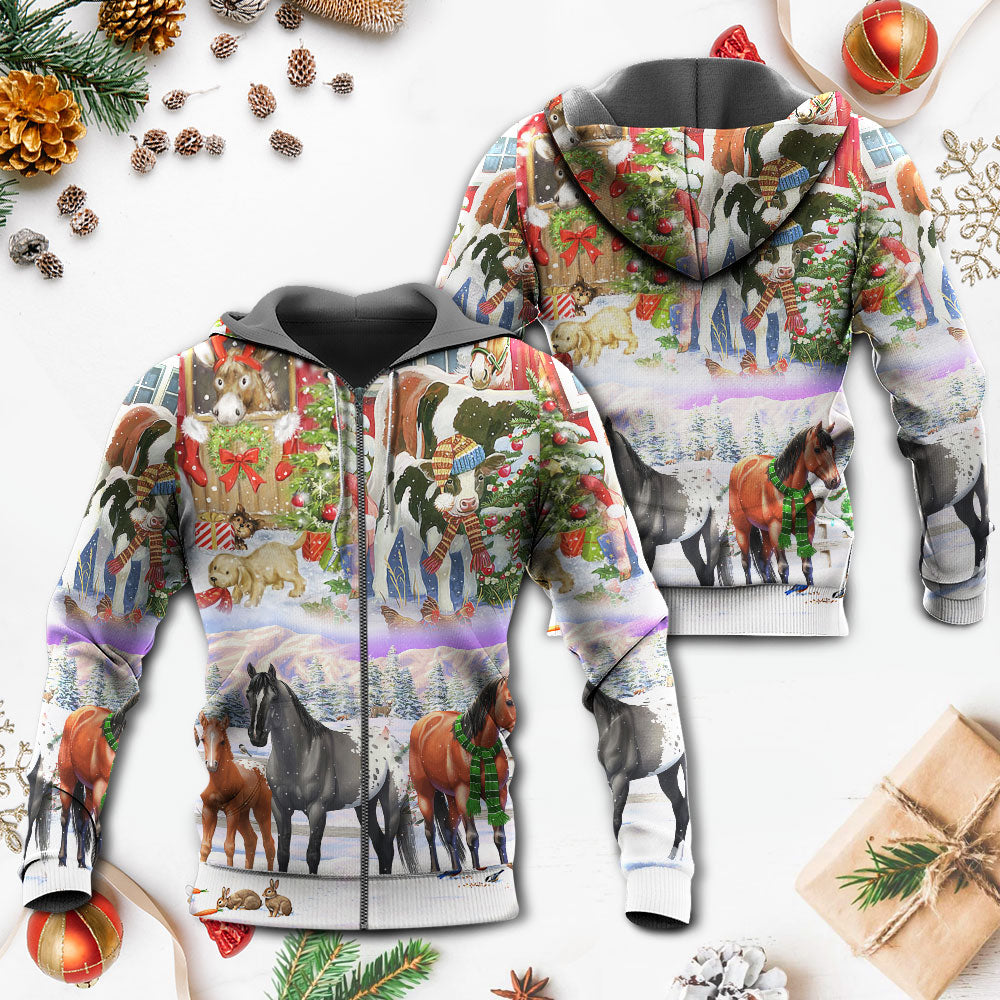 Christmas Farm Merry Xmas Everyone - Hoodie