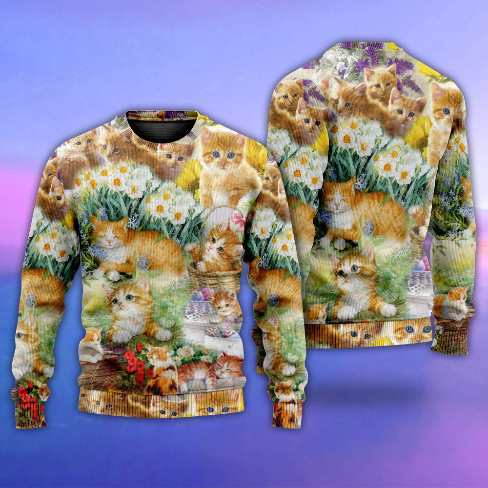 Cute Kitty Lover Art Style – Sweater - Ugly Christmas Sweater