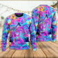 Psychedelic Mushroom Magical Eye Art – Sweater - Ugly Christmas Sweater
