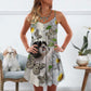 Daisy Butterfly Shih Tzu – Women's Summer Sleeveless V-Neck Camisole Dress