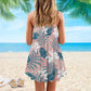 Flamingo Loves Summer Tropical Vibes Limited 7 – Women's Summer Sleeveless V-Neck Camisole Dress