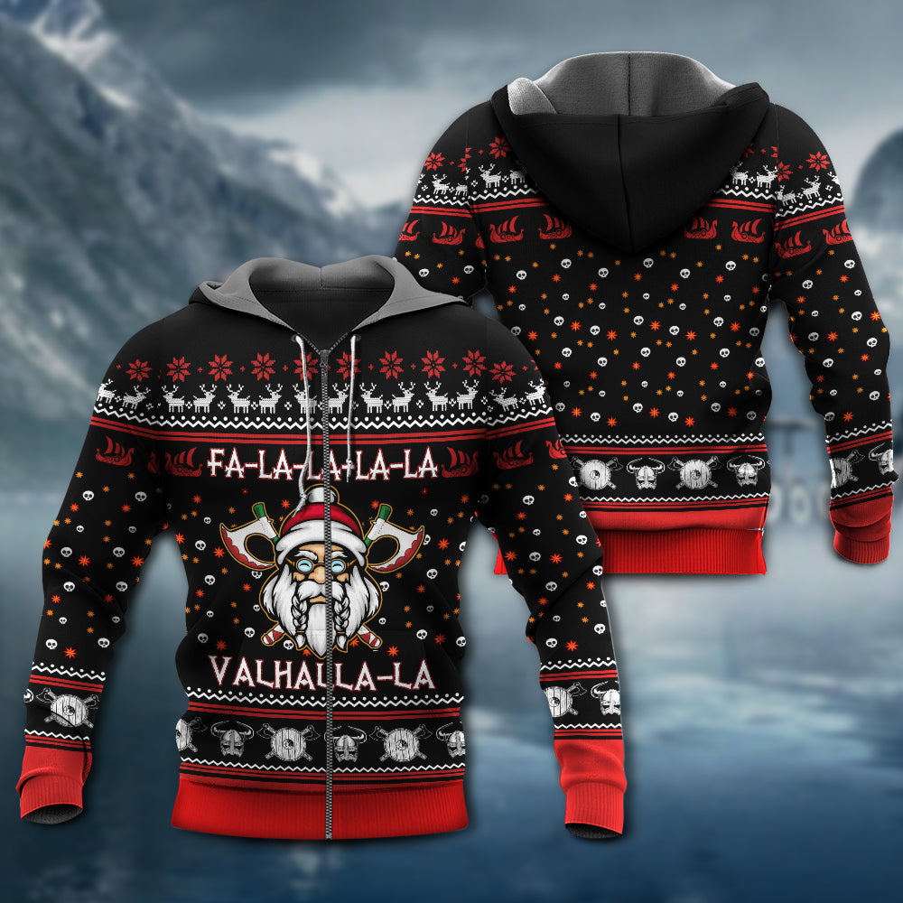 Viking Valhalla White Red - 3D Hoodie