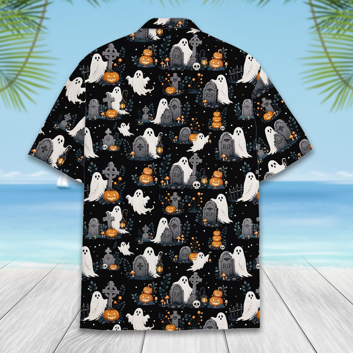 Halloween Ghost Graveyard Pumpkin Spooky Party 1 – Hawaiian Shirt