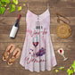 Wine And Summer Vibes Limited 7 – Women's Summer Sleeveless V-Neck Camisole Dress