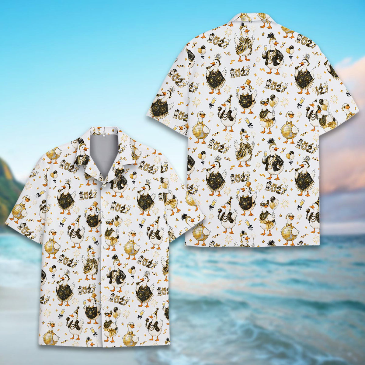 New Year 2027 Funny Duck Countdown Party 1 – Hawaiian Shirt