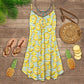Pineapple Tropical Happier Life – Women's Summer Sleeveless V-Neck Camisole Dress
