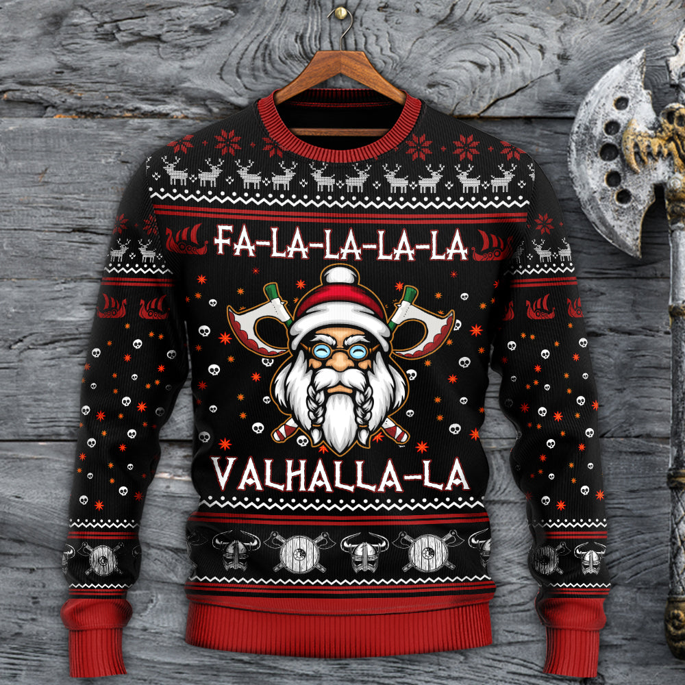 Viking Valhalla White And Red Style – Sweater - Ugly Christmas Sweater
