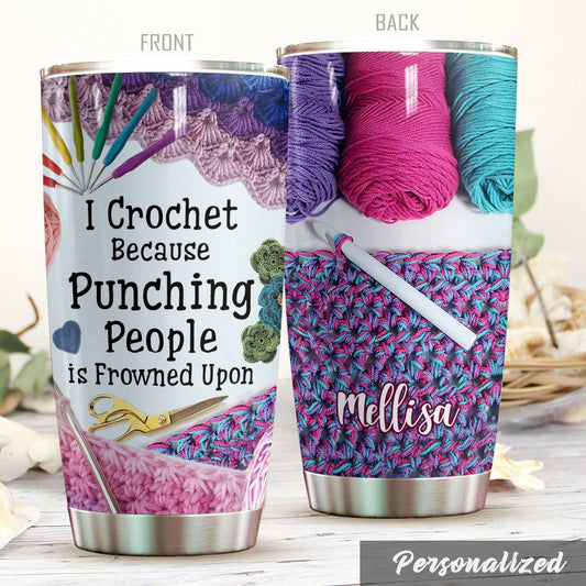 Crochet Love Personalized 20 Oz Tumbler For Travel Gifts