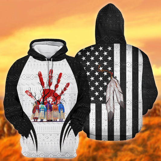 Native Inspired People Love Life Art - 3D Hoodie