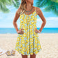 Pineapple Tropical Happier Life – Women's Summer Sleeveless V-Neck Camisole Dress
