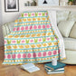 Easter Bunny Egg Pattern Flannel Blanket For Relaxing At Home And Travel