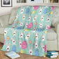Easter Bunny Egg Pattern Flannel Blanket For Soft Bed Couch And Home Comfort