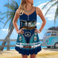 Hippie Van Retro Style Limited 8 – Women's Summer Sleeveless V-Neck Camisole Dress
