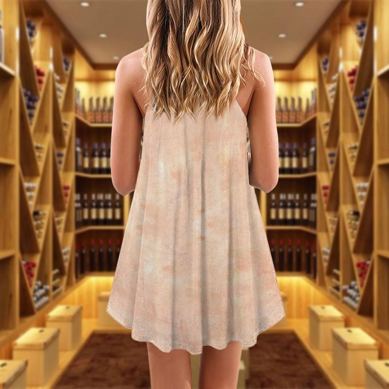 Wine And Summer Vibes Limited 8 – Women's Summer Sleeveless V-Neck Camisole Dress