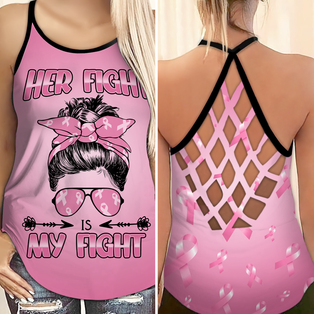 Breast Cancer Awareness Her Fight Is My Fight – Hollow Tank Top
