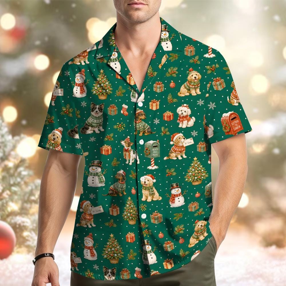 Christmas Dog Snowman Holiday Party 1 – Hawaiian Shirt