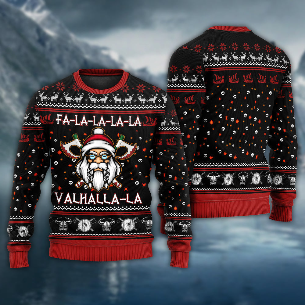 Viking Valhalla White And Red Style – Sweater - Ugly Christmas Sweater
