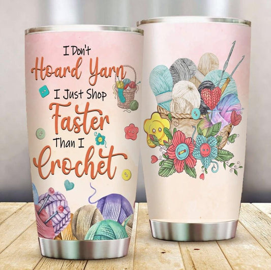 Crochet Faster Lover 20 Oz Tumbler For Hot Cold Drinks And Travel