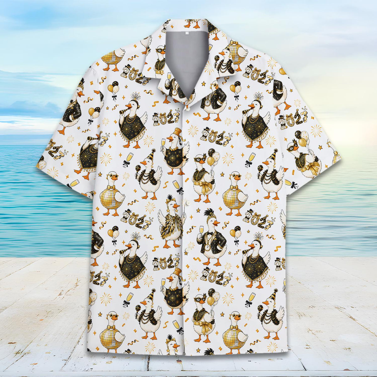 New Year 2027 Funny Duck Countdown Party 1 – Hawaiian Shirt