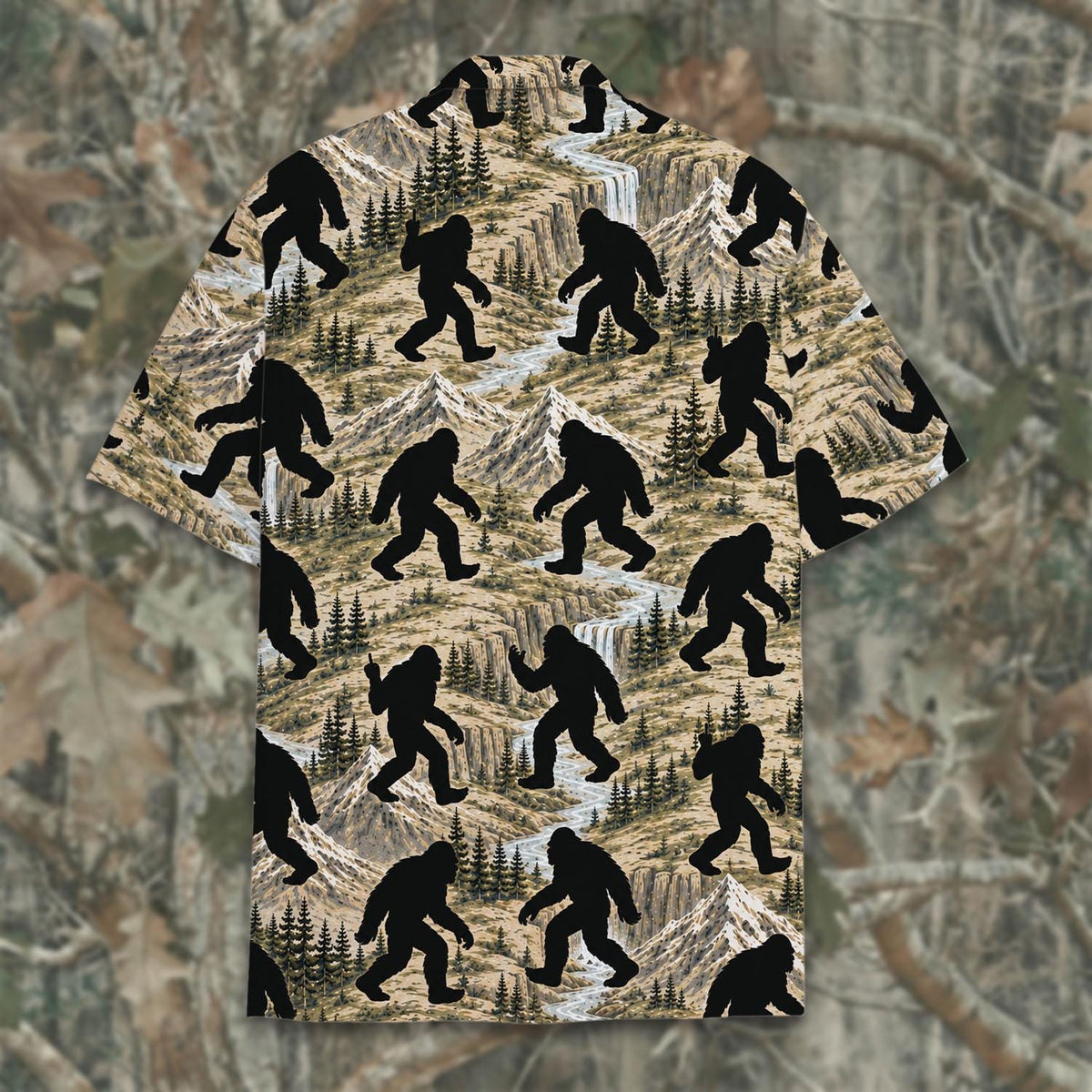 Funny Bigfoot Sasquatch Military Camouflage – Hawaiian Shirt
