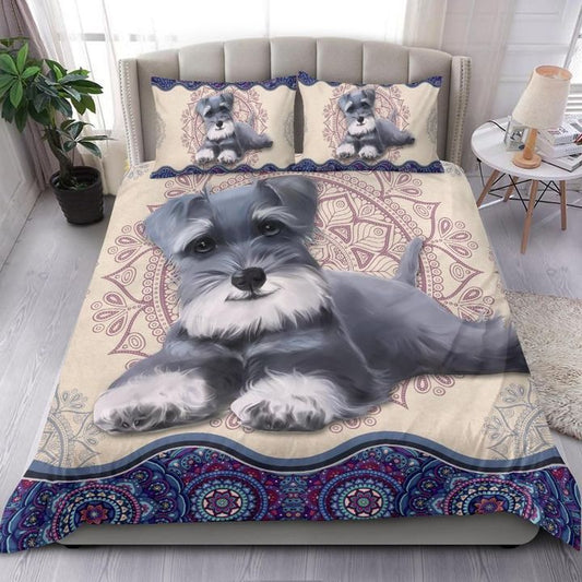 Dog Goodnight Mandala Miniature Schnauzer Bedding Cover For Pet Lover Bedroom Decor