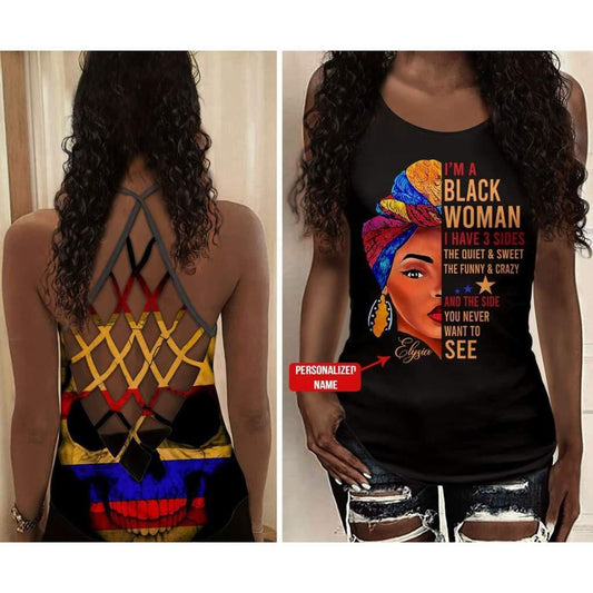 Black Woman Love Peace Custom Name Limited Edition 8 – Hollow Tank Top