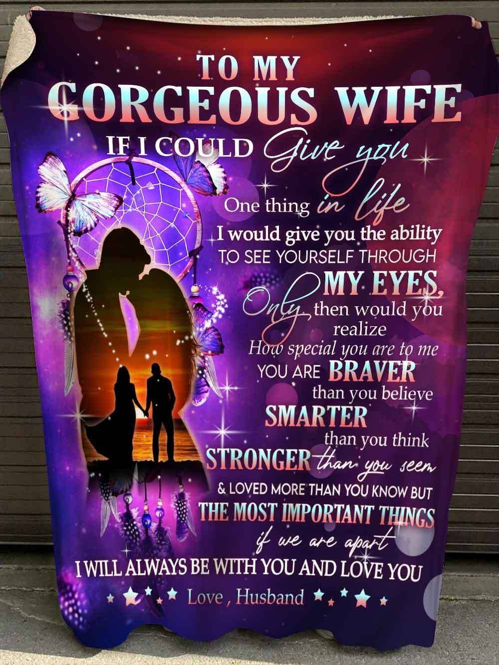 Family To My Wife Couple Love You Flannel Blanket For Soft Bed Couch And Home Comfort
