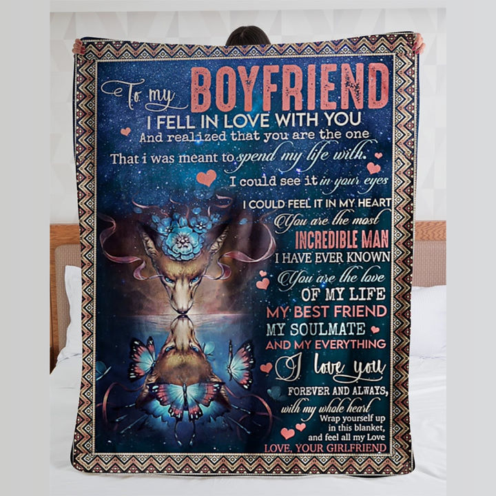 Wolf To My Boyfriend I Feel In Love With You Flannel Blanket For Soft Bed Couch And Home Comfort