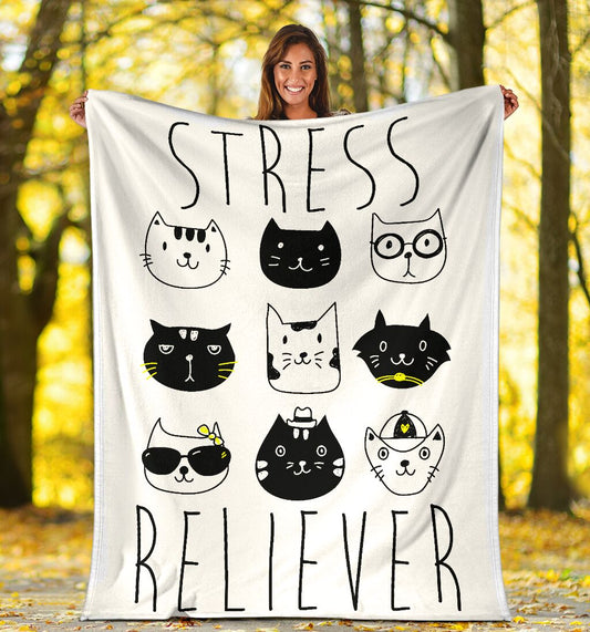 Cats Stress Reliever Flannel Blanket For Cozy Bedroom And Sofa Decor