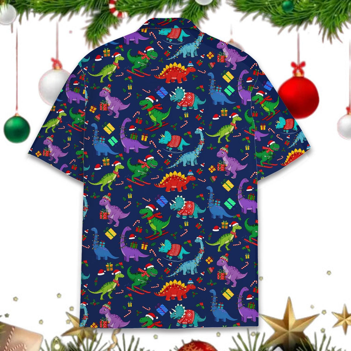 Christmas Dinosaur Funny Dino Holiday Party 2 – Hawaiian Shirt