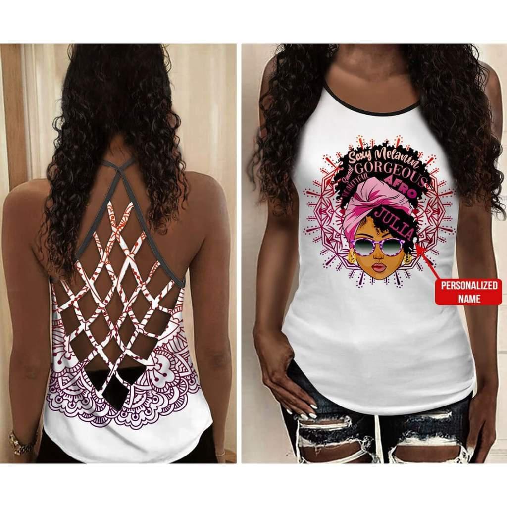 Black Woman Love Peace Personalized – Hollow Tank Top
