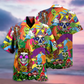 Funny Hippie Skull Peace Life Colorful - Hawaiian Shirt
