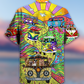 Hippie Dogs And Cats On Vintage Bus - Hawaiian Shirt
