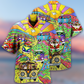 Hippie Dogs And Cats On Vintage Bus - Hawaiian Shirt
