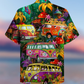 Colorful Hippie Bus Peace Life Vintage Style - Hawaiian Shirt
