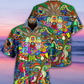 Hippie Music Electric Guitar Colorful Vintage Style - Hawaiian Shirt
